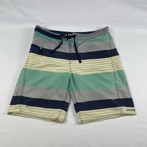 Patagonia Wavefarer Trunks Board Short Mens Size: 35 Beach Striped Swim Logo